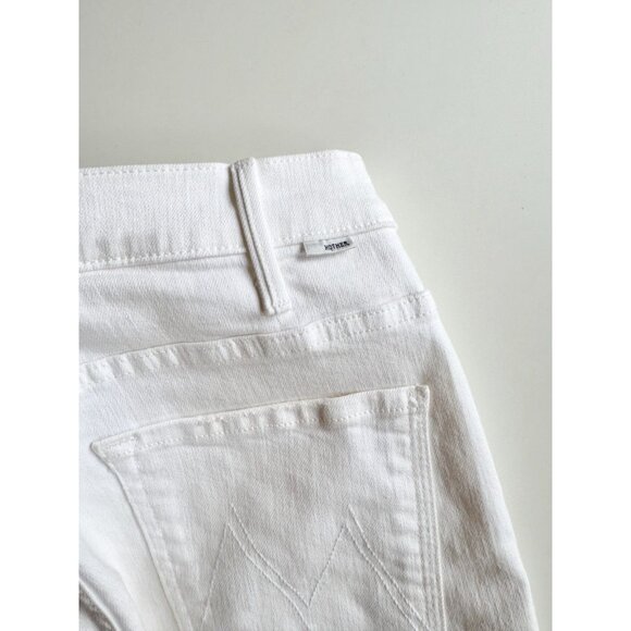 MOTHER The Hustler Ankle Fray Fairest of Them All White Flare Jeans, Size 30 - Picture 10 of 16